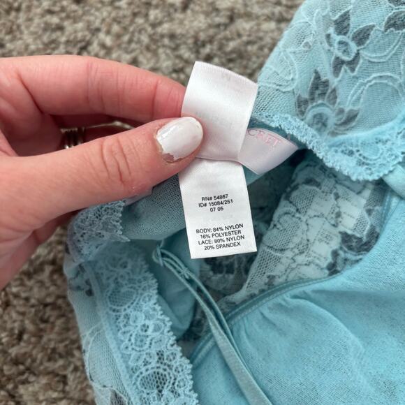 Victoria’s Secret 90s Y2K Lace Coquette Tank Top Cami Sz M Fairy Fairycore Blue - Picture 9 of 9